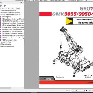 Manitowoc Grove Cranes GMK 3055 3050 1 Operator Manuals DE 1