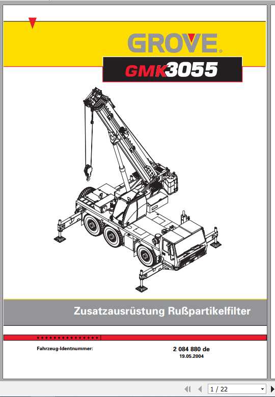 Manitowoc Grove Cranes GMK 3055 Maintenance Manuals 2084880 DE 1