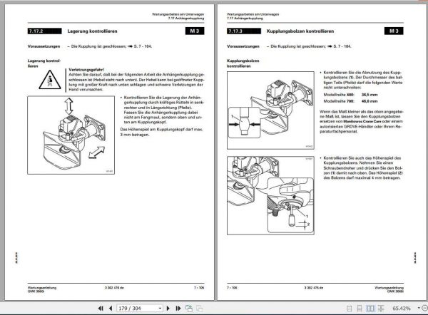 Manitowoc Grove Cranes GMK 3060I Maintenance Manuals 3302476 DE 2