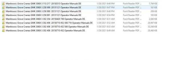 Manitowoc Grove Cranes GMK 3060I Operator Manuals DE 1