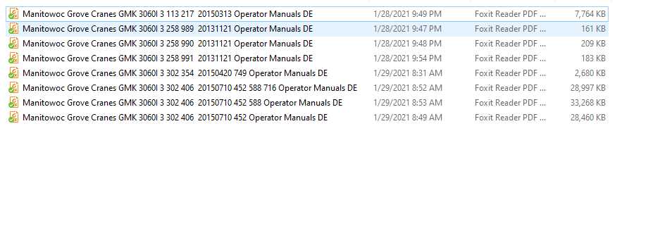 Manitowoc Grove Cranes GMK 3060I Operator Manuals DE 1