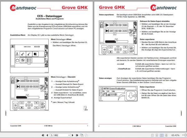 Manitowoc Grove Cranes GMK 3060I Operator Manuals DE 3