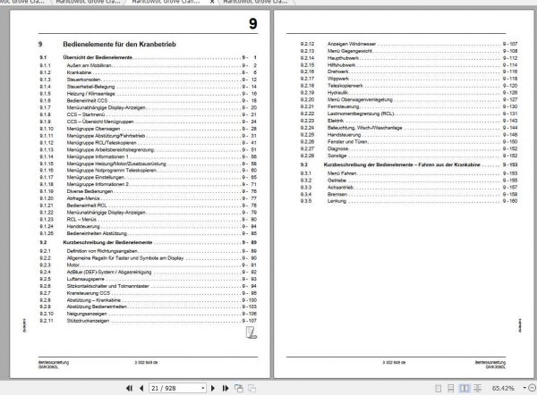 Manitowoc Grove Cranes GMK 3060L Operator Manuals DE 3