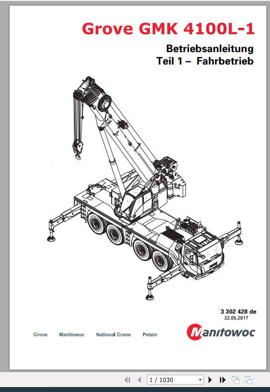 Manitowoc Grove Cranes GMK 4000L 1 Operator Manuals 3302428 DE 1