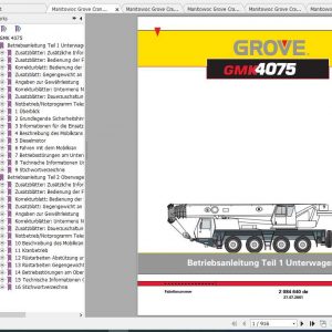 Manitowoc Grove Cranes GMK 4075 Operator Manuals DE 1