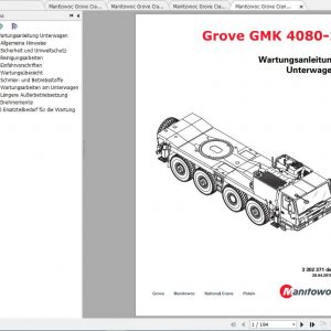 Manitowoc Grove Cranes GMK 4080 1 Maintenance Manuals DE 1