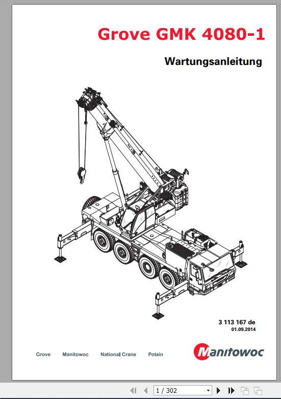 Manitowoc Grove Cranes GMK 4080 1 Maintenance Manuals DE 2