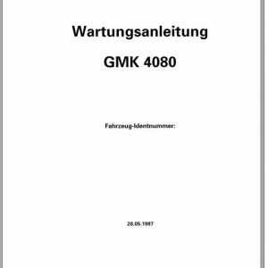 Manitowoc Grove Cranes GMK 4080 Maintenance Manuals 2085409 DE 1