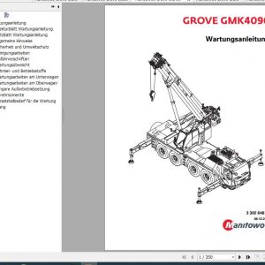 Manitowoc Grove Cranes GMK 4090 Maintenance Manuals DE 1