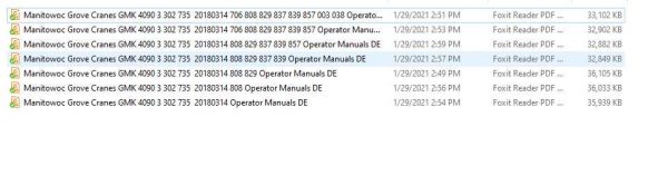 Manitowoc Grove Cranes GMK 4090 Operator Manuals DE 1