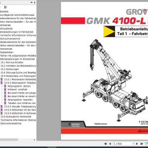 Manitowoc Grove Cranes GMK 4100 4100 L Operator Manuals DE 1