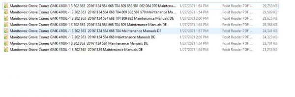 Manitowoc Grove Cranes GMK 4100L 1 Maintenance Manuals DE 1