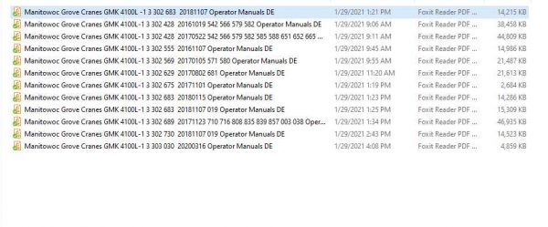 Manitowoc Grove Cranes GMK 4100L 1 Operator Manuals DE 1