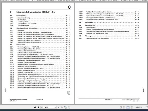 Manitowoc Grove Cranes GMK 4100L 1 Operator Manuals DE 3