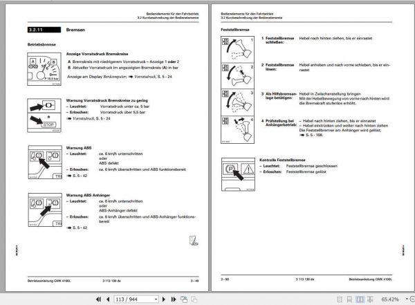 Manitowoc Grove Cranes GMK 4100L Operator Manuals DE 2 1