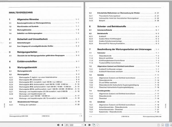 Manitowoc Grove Cranes GMK 5100 Maintenance Manuals DE 2