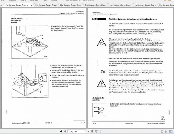 Manitowoc Grove Cranes GMK 5100 Operator Manuals DE 4