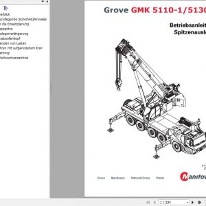 Manitowoc Grove Cranes GMK 5110 1 5130 2 Operator Manuals DE 1