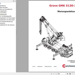 Manitowoc Grove Cranes GMK 5130 2 Maintenance Manuals DE 1