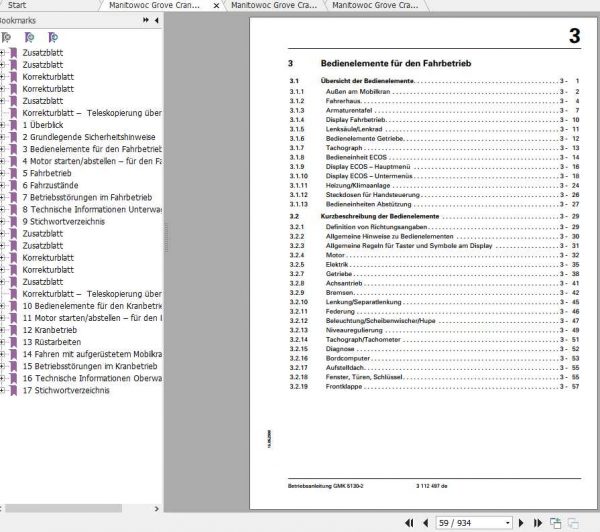 Manitowoc Grove Cranes GMK 5130 2 Operator Manuals DE 2