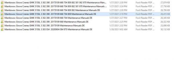 Manitowoc Grove Cranes GMK 5150L Maintenance Manuals DE 1