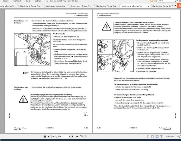Manitowoc Grove Cranes GMK 5150L Maintenance Manuals DE 3