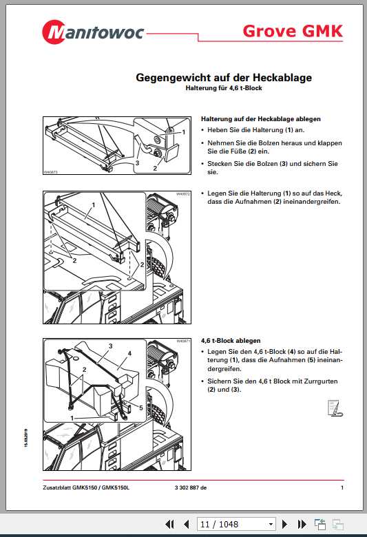 Manitowoc Grove Cranes GMK 5150L Operator Manuals DE 4