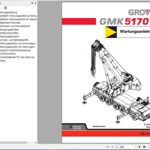 Manitowoc Grove Cranes GMK 5170 Maintenance Manuals 3112477 DE 1