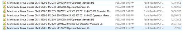 Manitowoc Grove Cranes GMK 5220 Operator Manuals DE 1