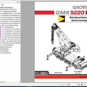 Manitowoc Grove Cranes GMK 5220 Operator Manuals DE 2