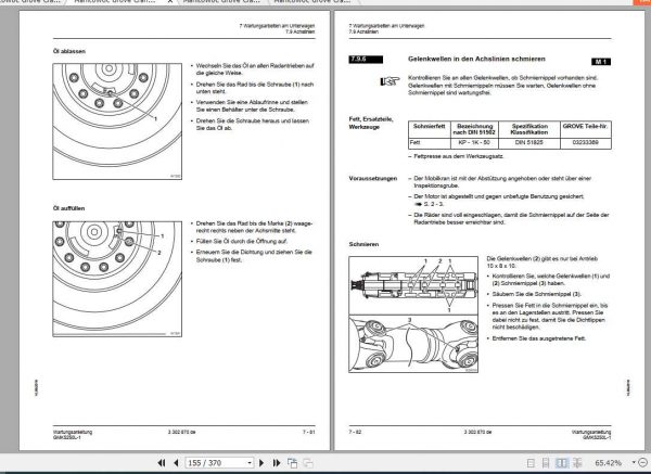 Manitowoc Grove Cranes GMK 5250L 1 Maintenance Manuals DE 3
