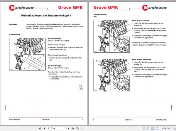 Manitowoc Grove Cranes GMK 5250L Operator Manuals DE 4