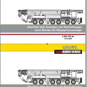 Manitowoc Grove Cranes GMK 6250 6300 Operator Manuals 2084755 DE 1