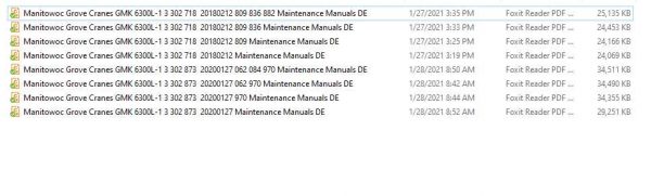 Manitowoc Grove Cranes GMK 6300L 1 Maintenance Manuals DE 1