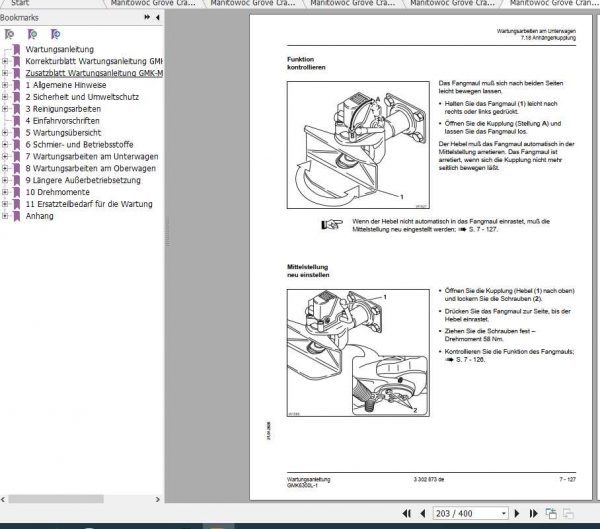 Manitowoc Grove Cranes GMK 6300L 1 Maintenance Manuals DE 3