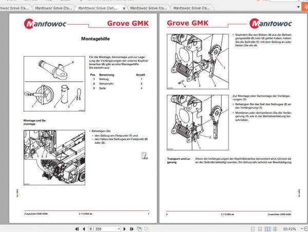 Manitowoc Grove Cranes GMK 6400 Operator Manuals DE 3