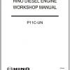 Manitowoc Grove Cranes Hino Diesel Engine P11C UN Workshop Manual 1