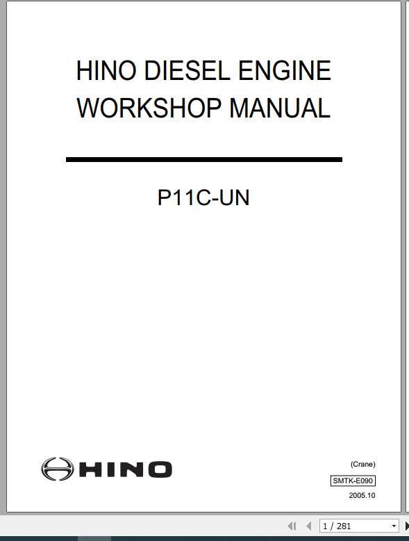 Manitowoc Grove Cranes Hino Diesel Engine P11C UN Workshop Manual 1