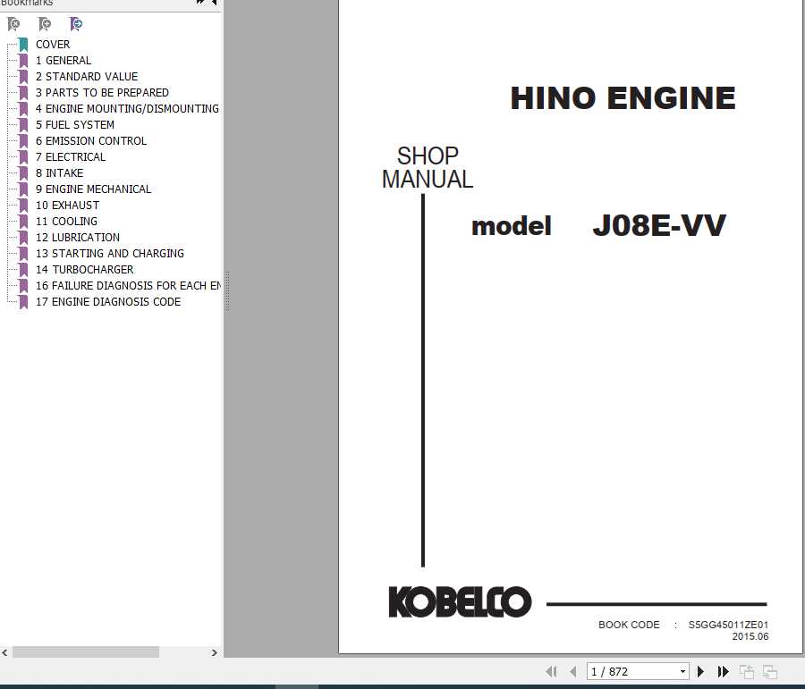 Manitowoc Grove Cranes Kobelco Diesel Engine J08E UV Shop Manual S5GG45011ZE02 1
