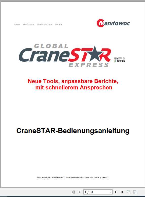 Manitowoc Grove Cranes Star Operator Manuals 9828000000 DE 1