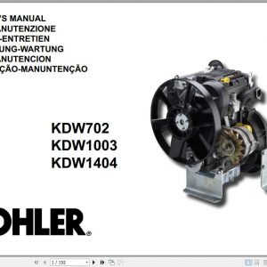 Manitowoc Kohler Engine KDW702 KDW1003 KDW1404 Owners Manual 1