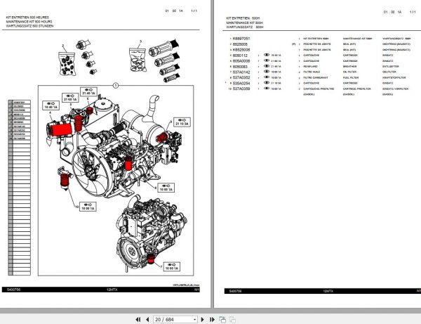 Mecalac Wheeled Excavator 12MTX 5400756 40000 Spare Parts Catalog 2