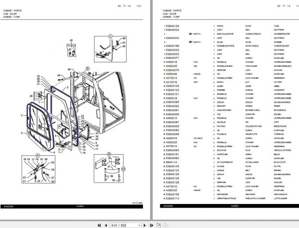 Mecalac Wheeled Excavator 14MBX 5400580 30855 Spare Parts Catalog 3