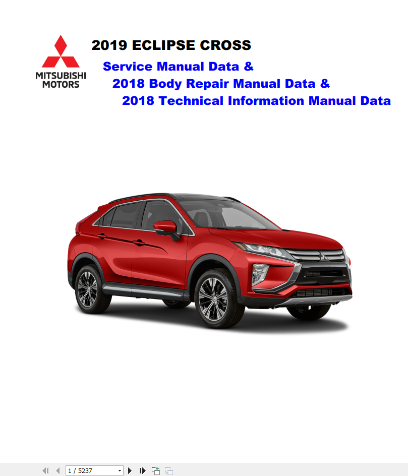 Mitsubishi Eclipse Cross 2019 Workshop Manual 1