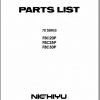 Nichiyu Forklift FBC20P 25P 30P 70 Workshop Manual Part List 1