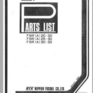 Nichiyu Forklift FBRA20 30 25 30 30 30 Parts List 1