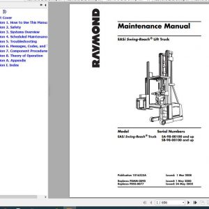 Raymond EASi Swing Reach SA SB Part Maintenance Manual 2