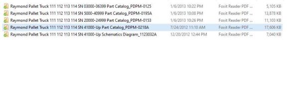 Raymond Pallet Truck 111 112 113 114 Part Catalog Schematics Diagram 1