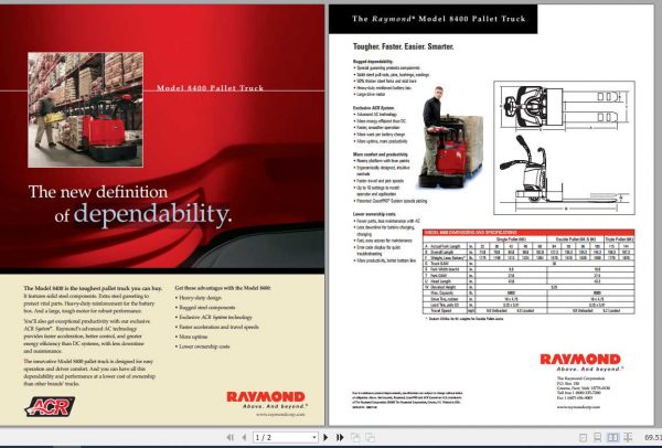 Raymond Pallet Truck 8400 Operator Manual 1