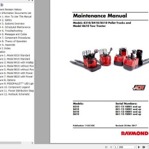 Raymond Pallet Trucks 8310 8610 Schematics Diagram Part Maintenance Manual 1